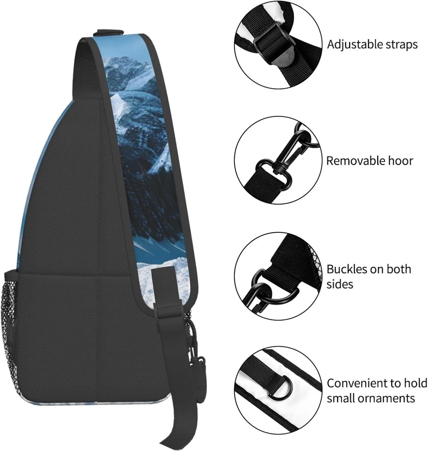 GeRRiT Snowboarding Print Small Backpack Sling Bag For Women Men, Chest Bag Daypack Crossbody For Travel Sport, SB-122