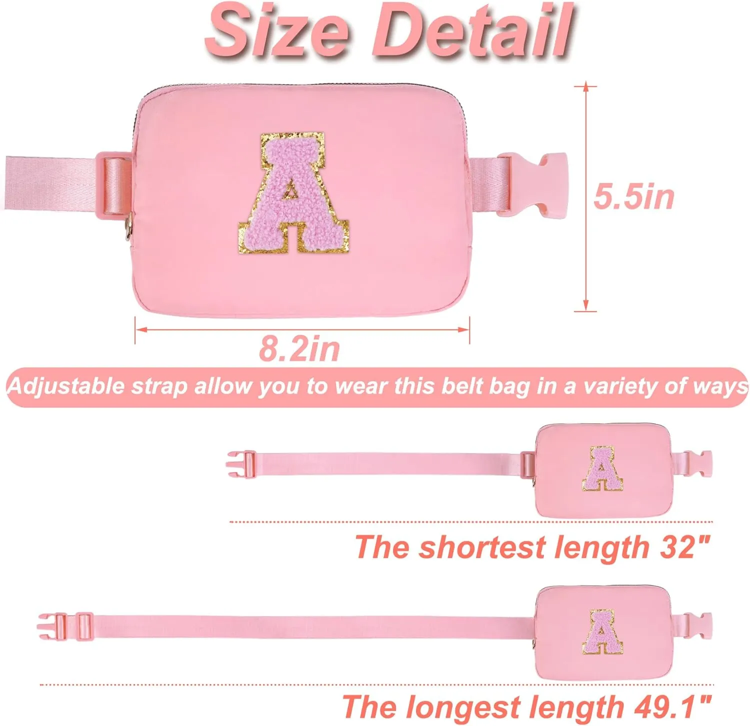 Gifts for Girls 3 4 5 6 7 8 9 10 11 12 Year Old Teens Kids Daughter Sister Gifts for Women Her - Fanny Pack Belt Bag Cute Stuff for Girls Women Teen Trendy Crossbody Bags | Peach,A