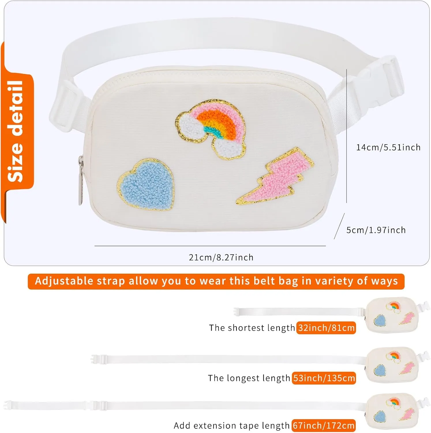 Gifts for Girls 3 4 5 6 7 8 9 10 11 12 Year Old Teens Kids Daughter Sister Gifts for Women ，Letter Patch Fanny Pack Belt Bag Cute Stuff for Girls Women Teen Trendy Crossbody Bags (Geige)