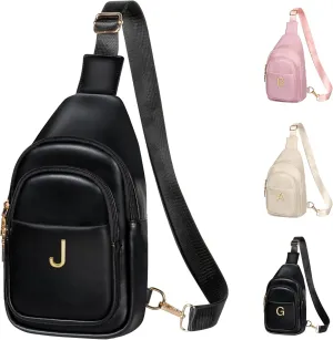 Gifts for Teen Girls Women, Initial Crossbody Sling Bag, Travel Purse for Girls, Cute Teen Girl Gifts Trendy Stuff