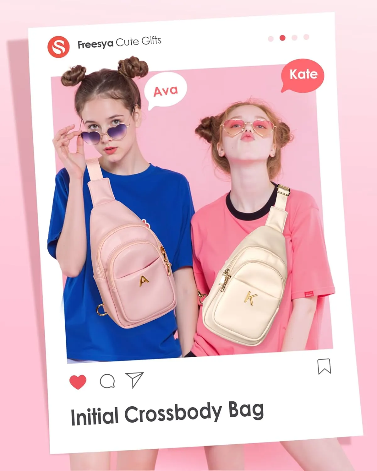 Gifts for Teen Girls Women, Initial Crossbody Sling Bag, Travel Purse for Girls, Cute Teen Girl Gifts Trendy Stuff