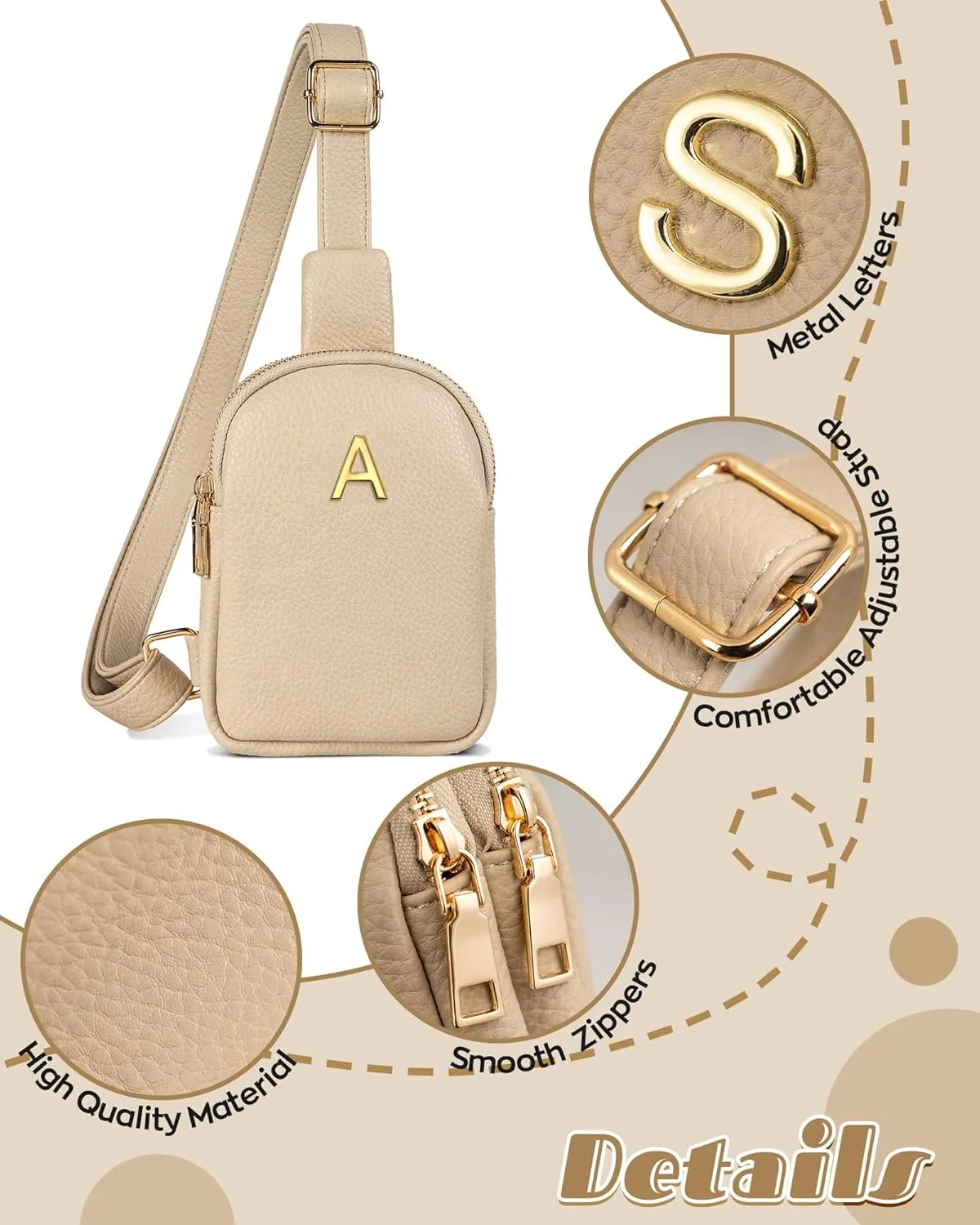 Gifts for Women Teen Girls, Monogram Mini Crossbody Bags for Women Girls, Personalized Graduation Teacher Gifts, Over The Shoulder Bags, Phone Purse for Daily Essentials, Sister Gifts