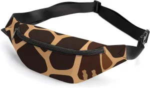 Giraffe Pattern Crossbody Fanny Pack Waist Packs Adjustable Shoulder Bags Sling Bag for Hiking Running Cycling