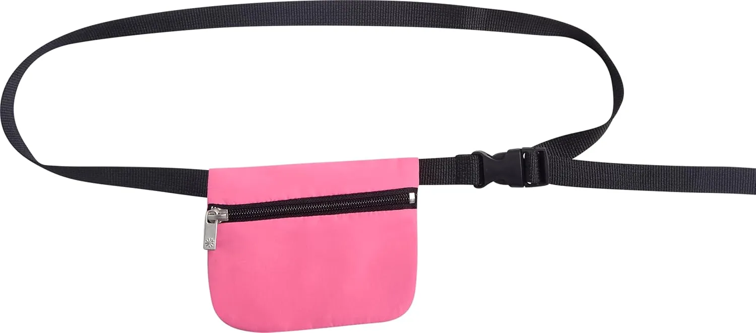 Girls Athletic Shorts - 4 Pack Woven Activewear Dolphin Shorts for Girls with Fanny Pack (Sizes: 4-16)