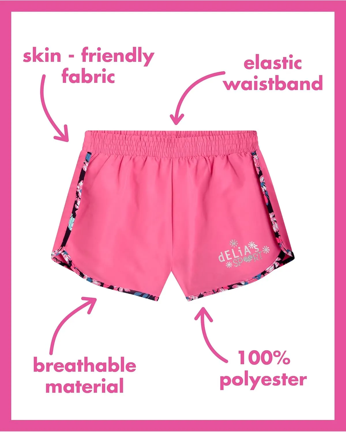Girls Athletic Shorts - 4 Pack Woven Activewear Dolphin Shorts for Girls with Fanny Pack (Sizes: 4-16)