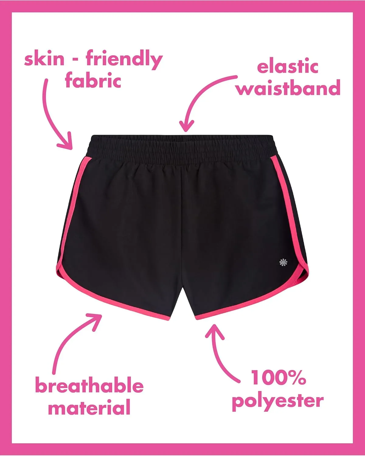 Girls Athletic Shorts - 4 Pack Woven Activewear Dolphin Shorts for Girls with Fanny Pack (Sizes: 4-16)