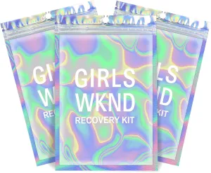 Girls Bachelorette Party Favors 20pcs Girls Trip Hangover Kit Bags Holographic Bags Girls weekend,16th 21th Birthday,Bach Party Recovery Kit Bags Only