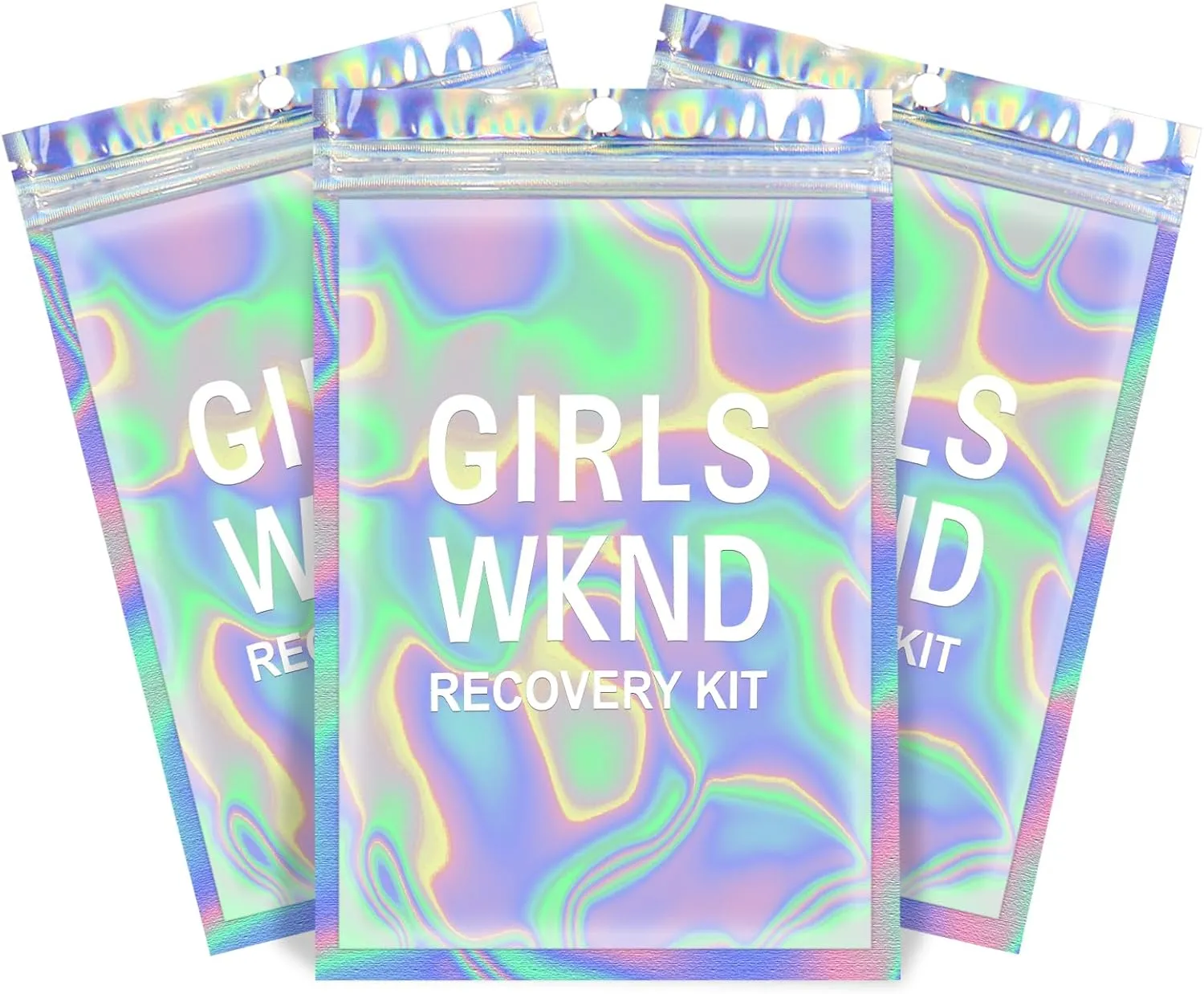 Girls Bachelorette Party Favors 20pcs Girls Trip Hangover Kit Bags Holographic Bags Girls weekend,16th 21th Birthday,Bach Party Recovery Kit Bags Only