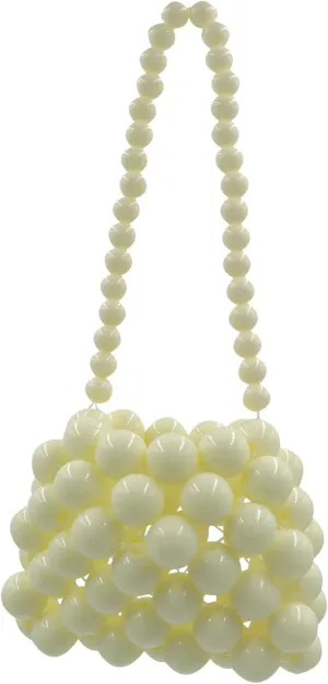 Girls Multicolor Beaded Pearl Handbag Purse Vintage Pearl Clutch Bag Wrislet Mini Evening Bag for Party Wedding