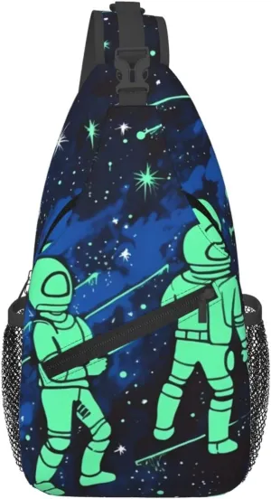 Glow in The Dark Crossbody Bags for Men Women Fashion Sling Backpack Casual Chest Bag Travel Hiking Daypack