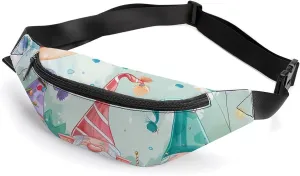 Gnomes Birthday Cake Balloons Crossbody Fanny Pack Waist Packs Adjustable Shoulder Bags Sling Bag for Hiking Running Cycling