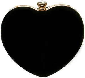 Goclothod Women Heart Shape Clutch Purse Velvet Shoulder Bag Evening Handbags