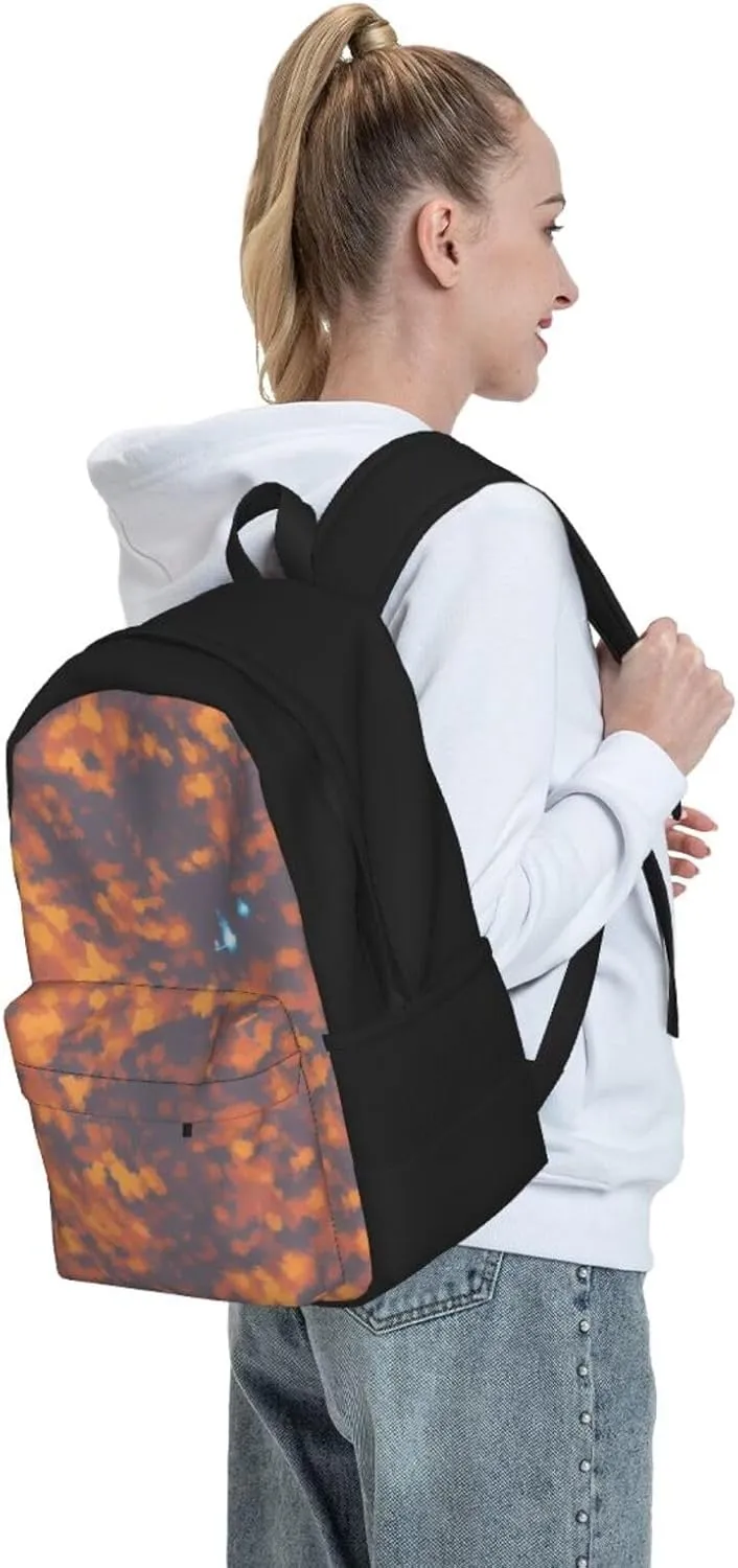 Gold Texture Printed Pattern Backpack Printing Lightweight Casual Backpack Shoulder Bags Large Capacity Laptop Backpack