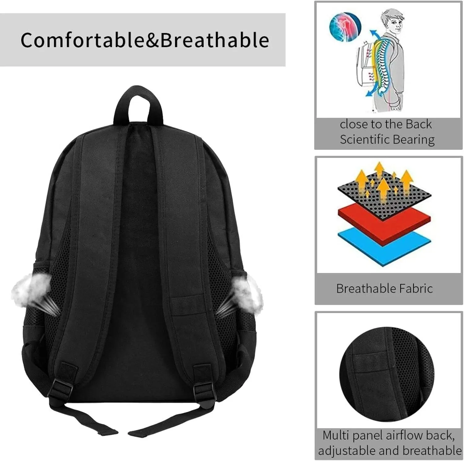 Gold Texture Printed Pattern Backpack Printing Lightweight Casual Backpack Shoulder Bags Large Capacity Laptop Backpack