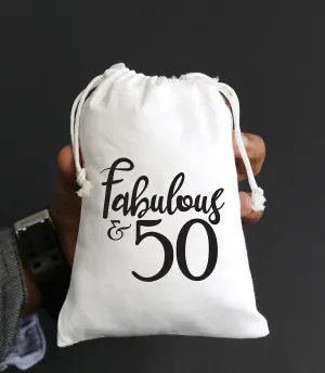 Golden Jubilee Anniversary Kit | Fabulous Fifty 50th Birthday Party Bag | Favor Bag | Wedding Survival Kit | Christmas Gifts | 50th Birthday Party Favor Stickers | Party Favor Bag - 5 * 7 Inch