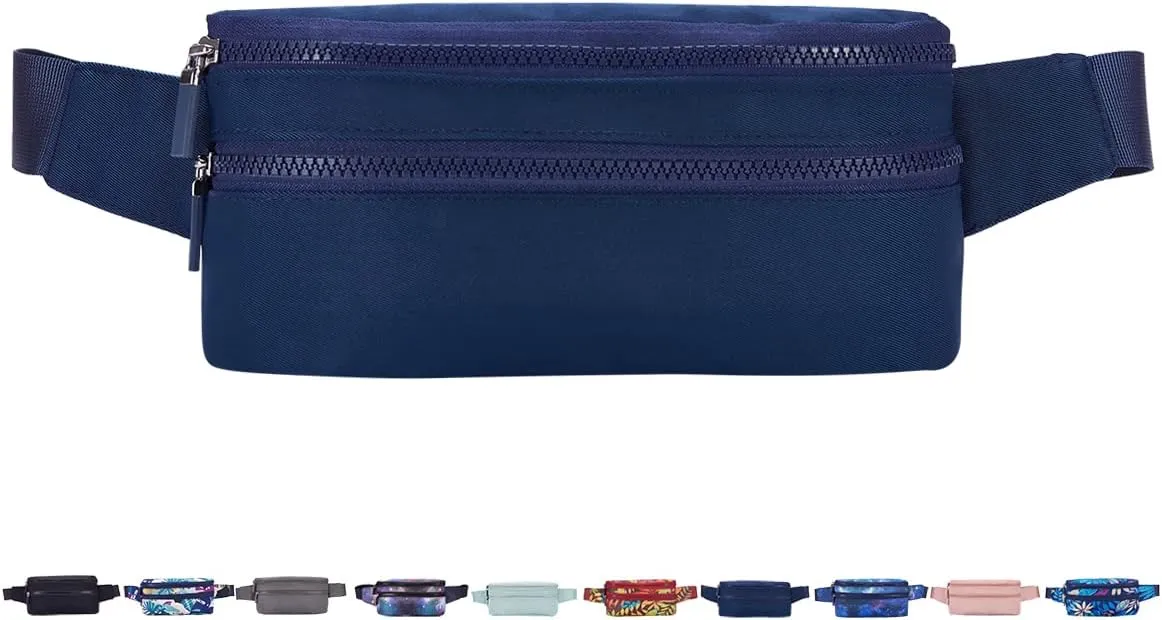 Goothdurs Fanny Pack for Women Men Fashion Waist Bag Waterproof Hip Bum Bag with Adjustable Belt for Running Travel Hiking Cycling Money