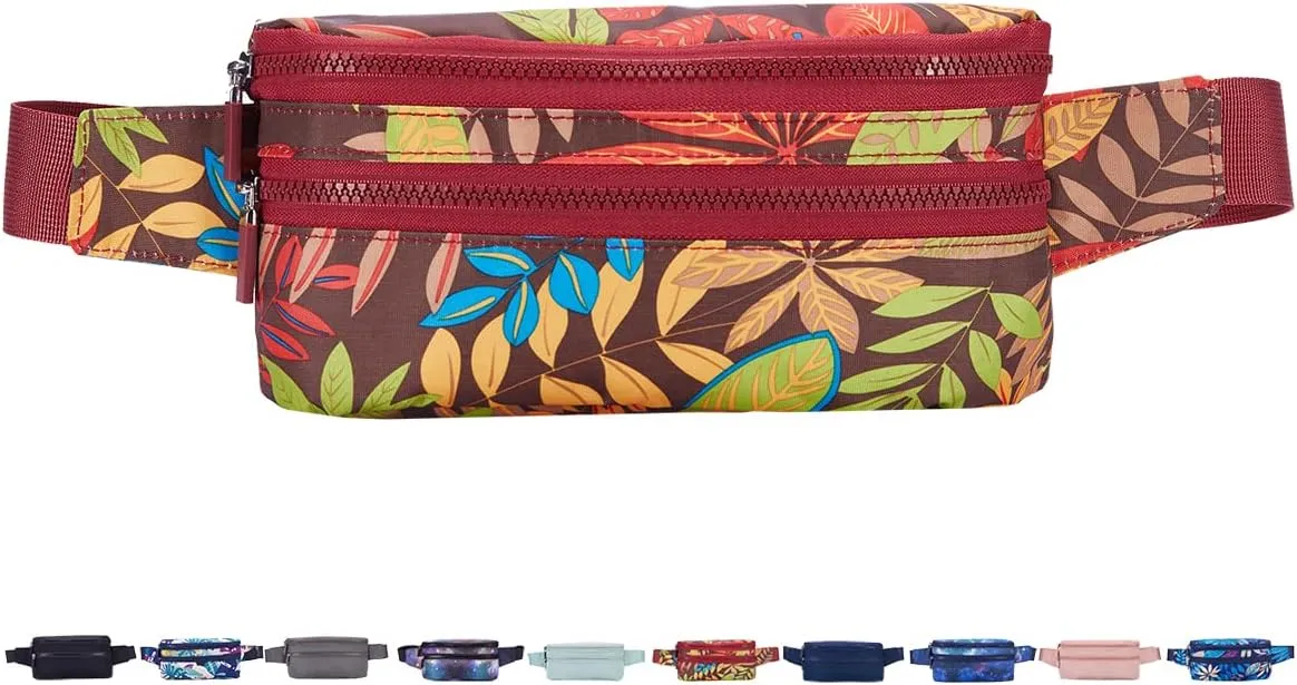 Goothdurs Fanny Pack for Women Men Fashion Waist Bag Waterproof Hip Bum Bag with Adjustable Belt for Running Travel Hiking Cycling Money