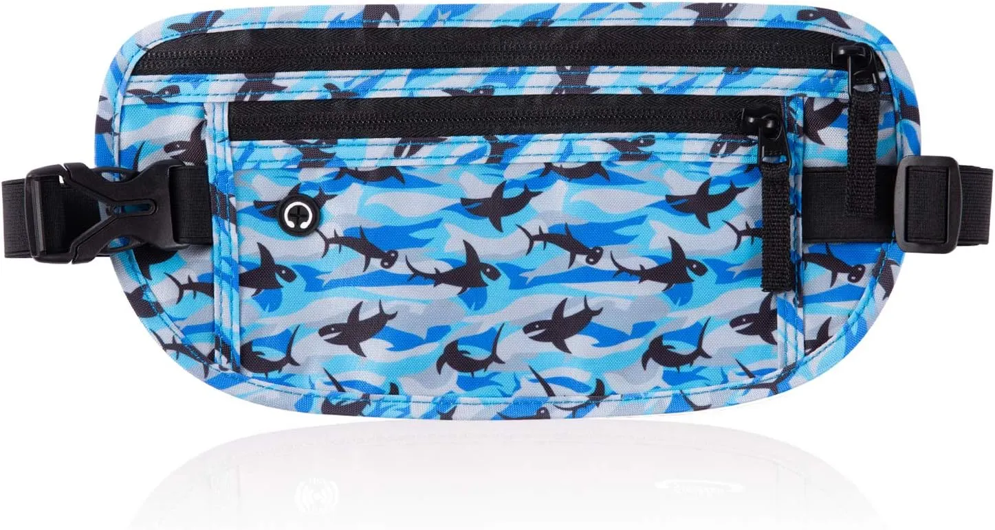 Goothdurs Travel Fanny Pack Money Belt Travel Wallet for Women and Men with RFID Blocking Slim Waist Bag (2020 New Model)