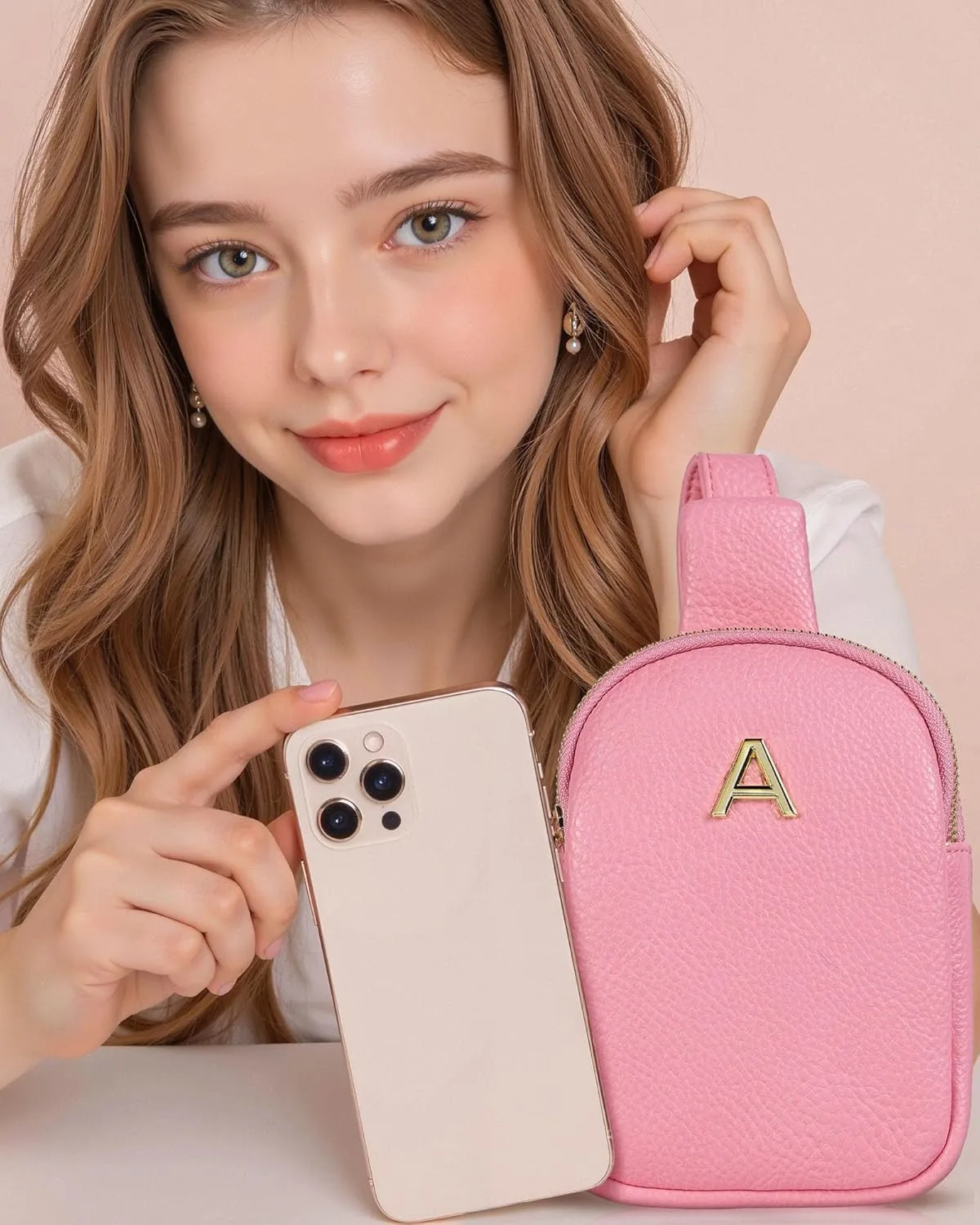 Graduation Gifts, Initial Crossbody Bags for Women Girls, Lightweight Mini Shoulder Bag, Leather Waterproof Sling Bag, Monogrammed Gifts for Teens, Cute Trendy Stuff, Travel Essentials
