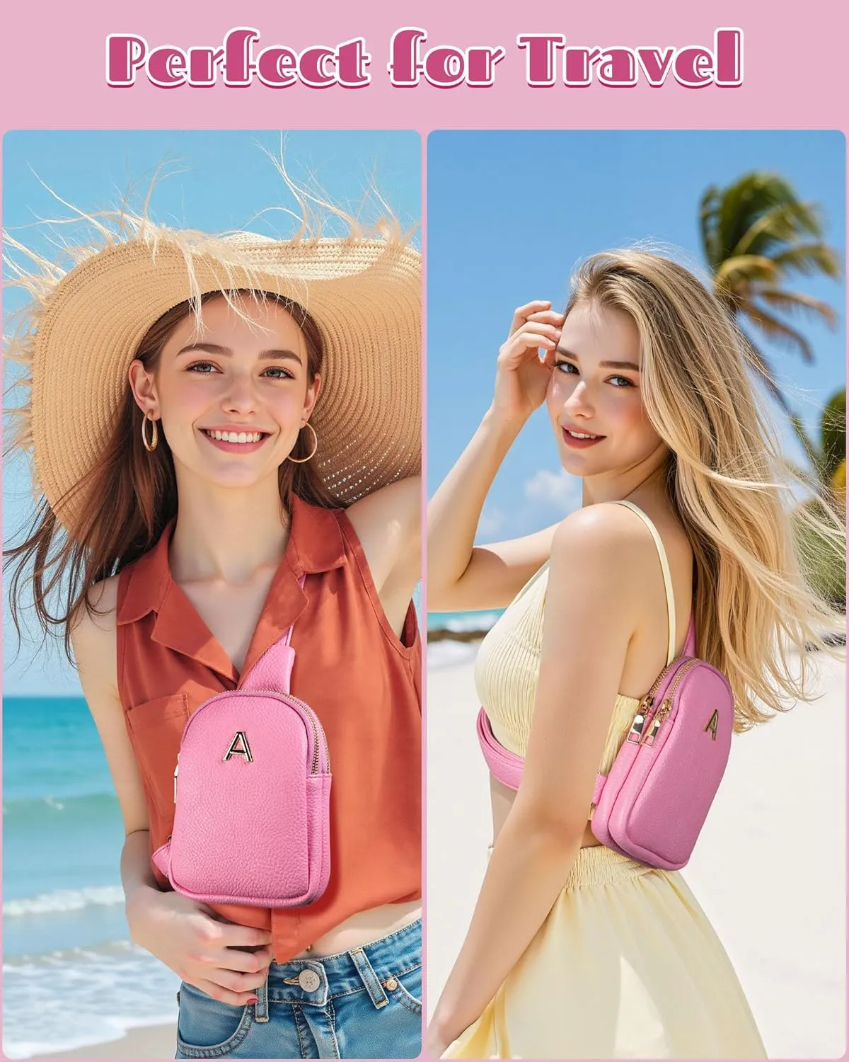 Graduation Gifts, Initial Crossbody Bags for Women Girls, Lightweight Mini Shoulder Bag, Leather Waterproof Sling Bag, Monogrammed Gifts for Teens, Cute Trendy Stuff, Travel Essentials