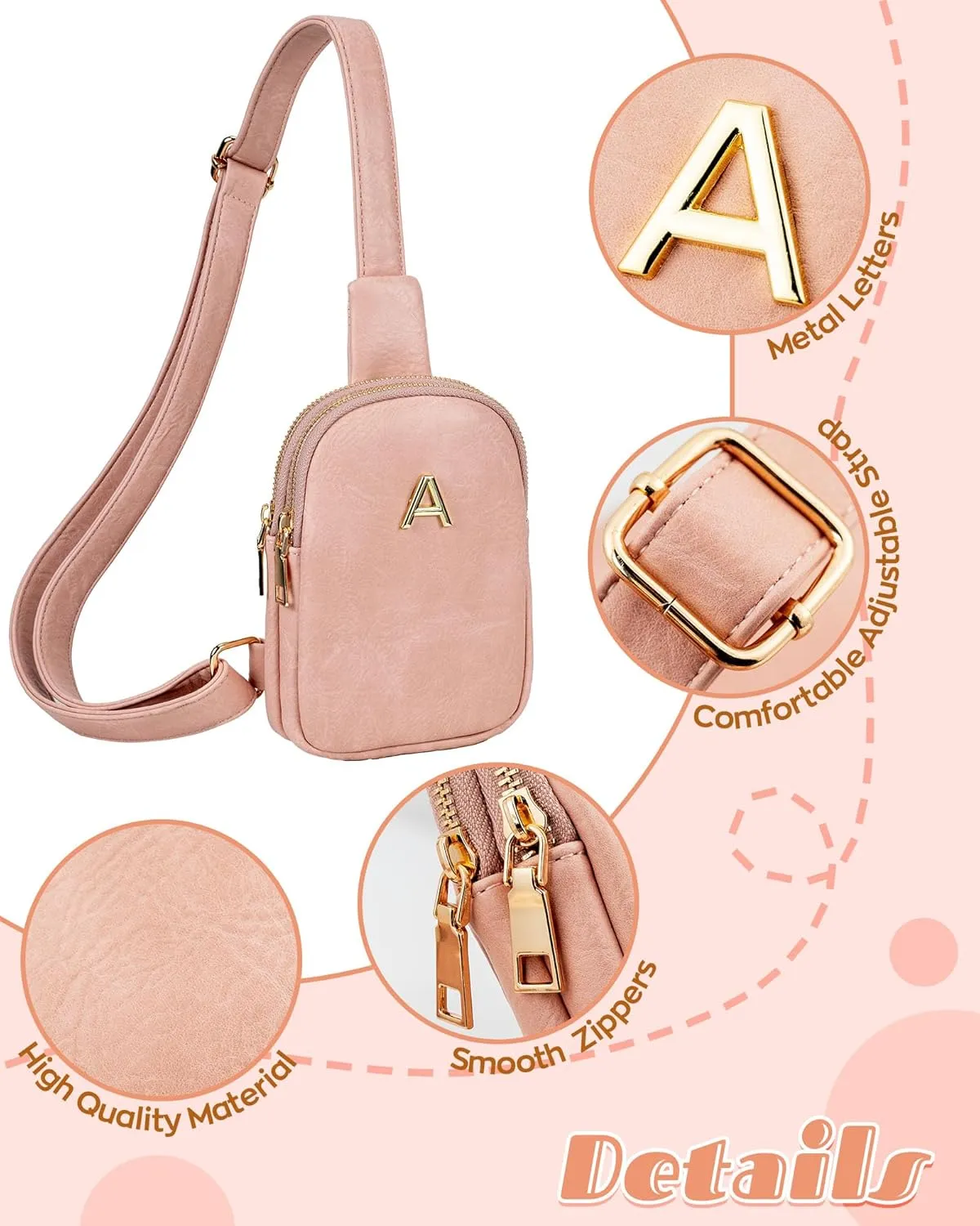 Graduation Gifts, Mini Crossbody Bags with Letter for Teen Girls Women, Mothers Day Gifts, Teacher Gifts, Over The Shoulder Bag, Lightweight Phone Purse for Daily Essentials, Cute Trendy Stuff