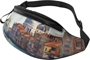 Grand canal in Italy Fanny Pack for Men Women Fashion Waist Packs Travel Crossbody Bag With Adjustable Strap Everywhere Belt Bag Waterproof Chest Bags Cycling Bum Bag Wallet