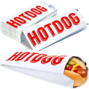 Grease-proof, Warming Foil Hotdog Wrapper Bags 200pk. Classic HotDog Bags in Aluminum Wrap, Keep Hot Dog Warm and Fresh. Super Durable Perfect Party Supplies for Carnival, Fundraiser, Concession Stand