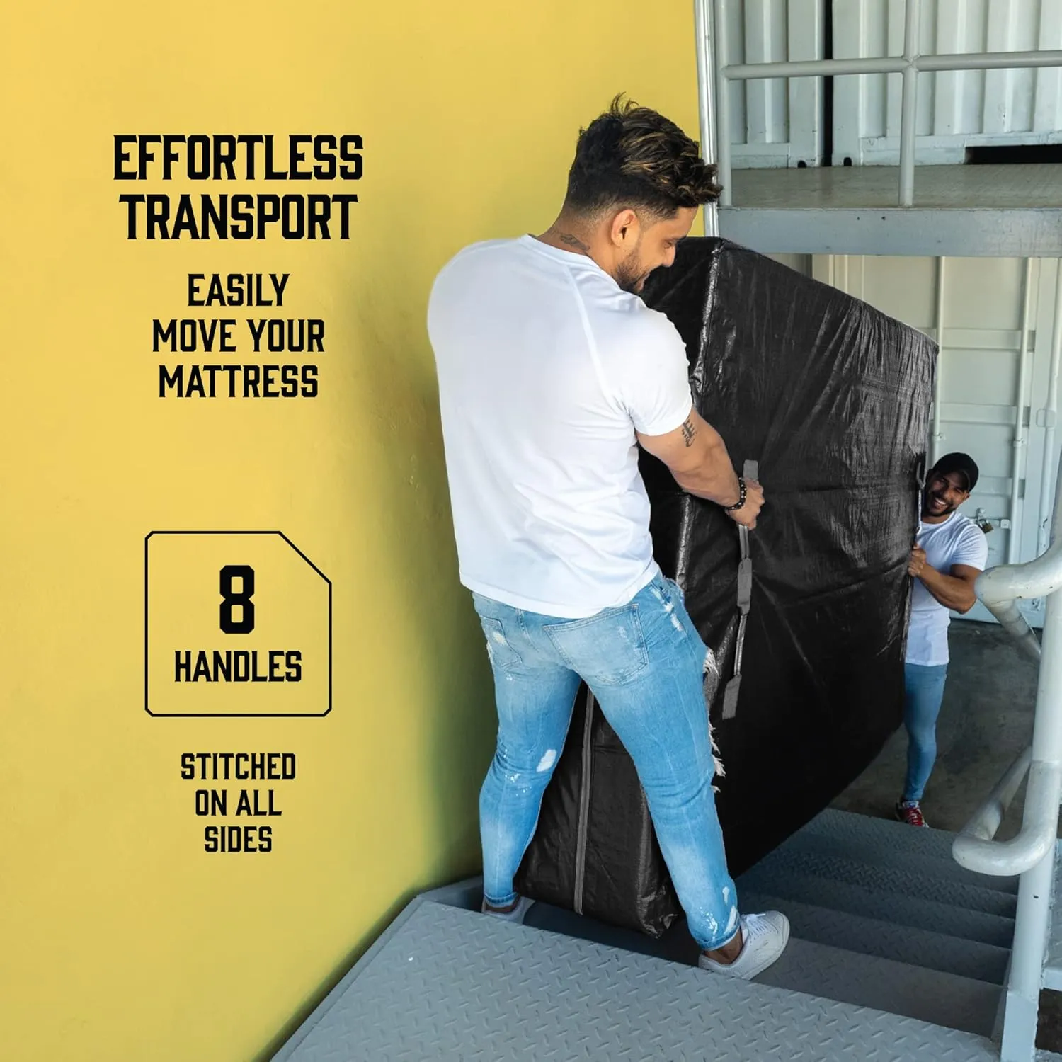 Greatjob Mattress Bags with 8 Handles - Full Size - Extra-Thick Storage with Zipper