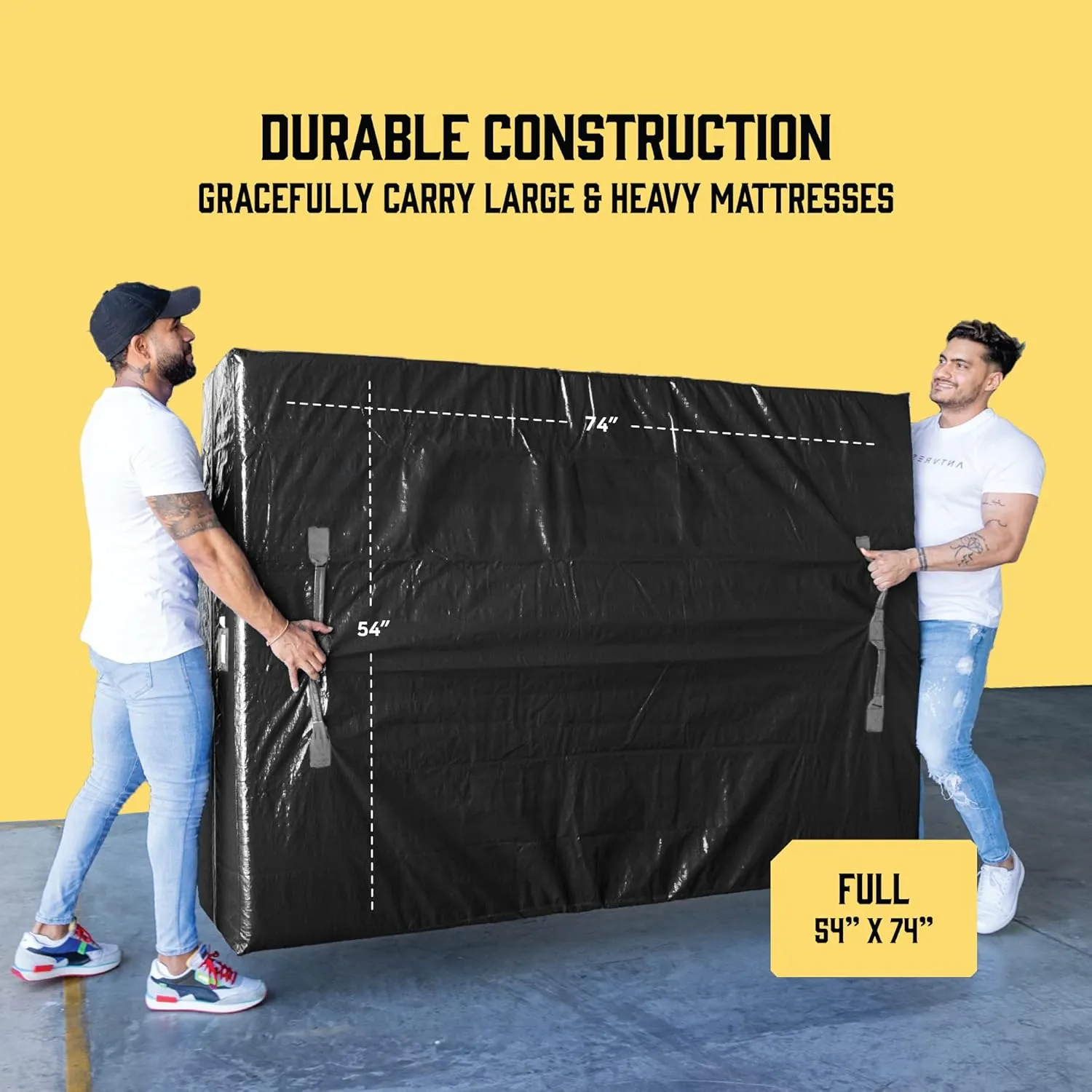 Greatjob Mattress Bags with 8 Handles - Full Size - Extra-Thick Storage with Zipper