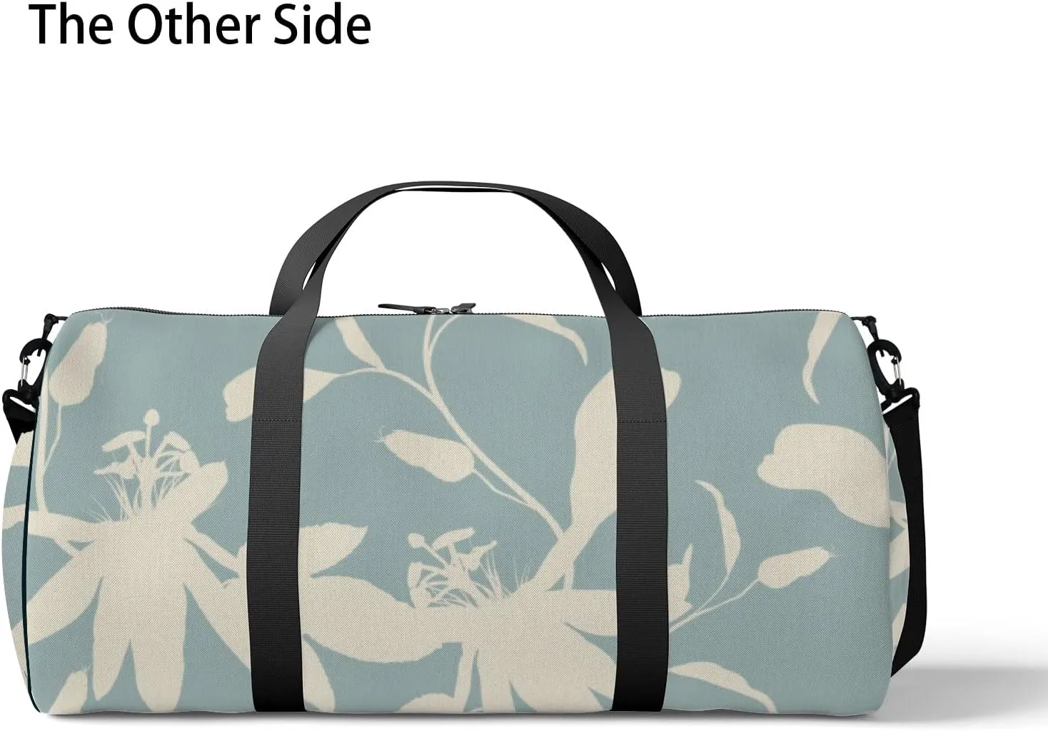 Gym Bag Sports Travel Bag Plain Flowers Leaves Weekender Bags with 2 Side Pocket Lightweight Waterproof Polyester Tote Bag for Swimming Yoga Women Men 9x17.6inch