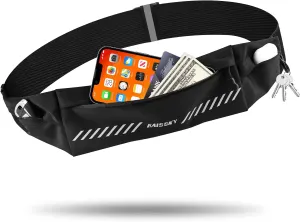 HAISSKY Running Belt Fanny Pack, Slim Waist Running Pack for Women Men, Running Phone Holder Jogging Pouch for Phone Money Belt Waist Bag Compatible with All Cell Phones (for 27" - 51" Waist Size)