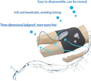 HAMUHA Male Urinal Bag Pee Bag Portable Wearable Men's Urinal Elastic Waistband Toilet Elastic Waistband Urine Replacement Collector (M)