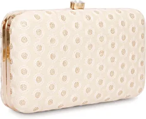 Hand Crafted Designer Box Clutch, Zari Embroidery Clutch - Hand Clutch For Women