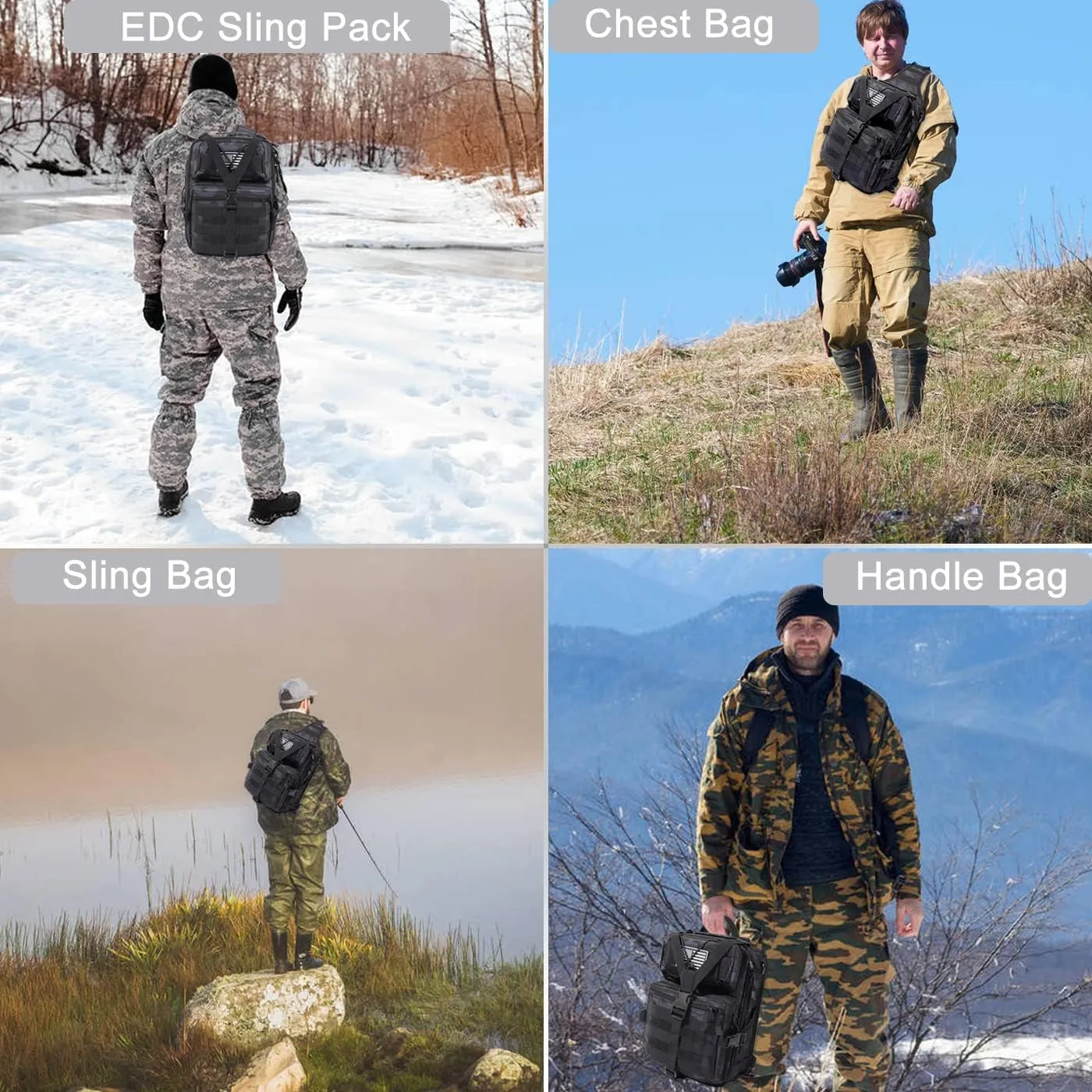 HAOMUK Tactical Sling Bag Pack Military Rover Shoulder Sling Backpack EDC Molle Assault Range Bag