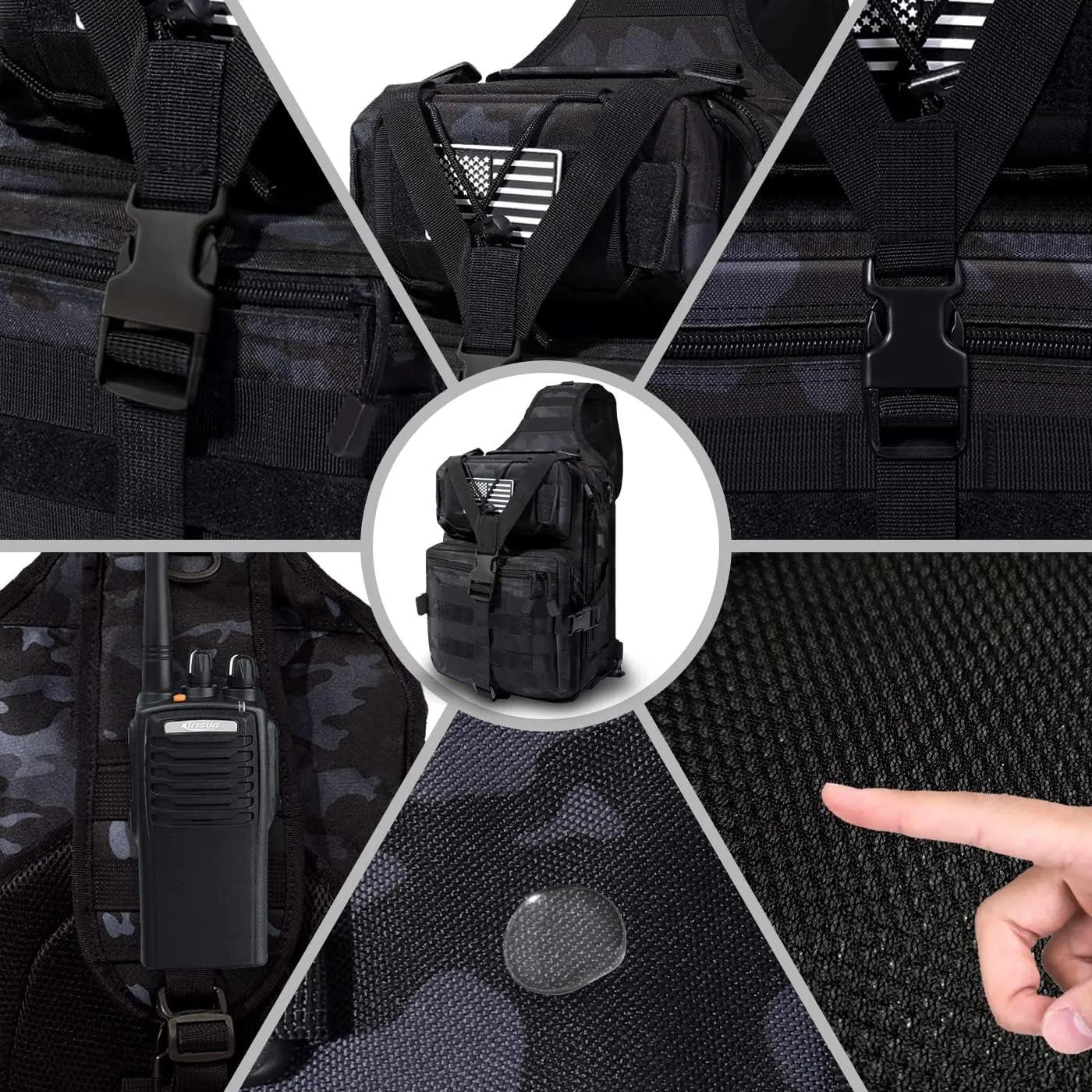 HAOMUK Tactical Sling Bag Pack Military Rover Shoulder Sling Backpack EDC Molle Assault Range Bag