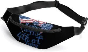 Happy 4th of July Crossbody Fanny Pack Waist Packs Adjustable Shoulder Bags Sling Bag for Hiking Running Cycling