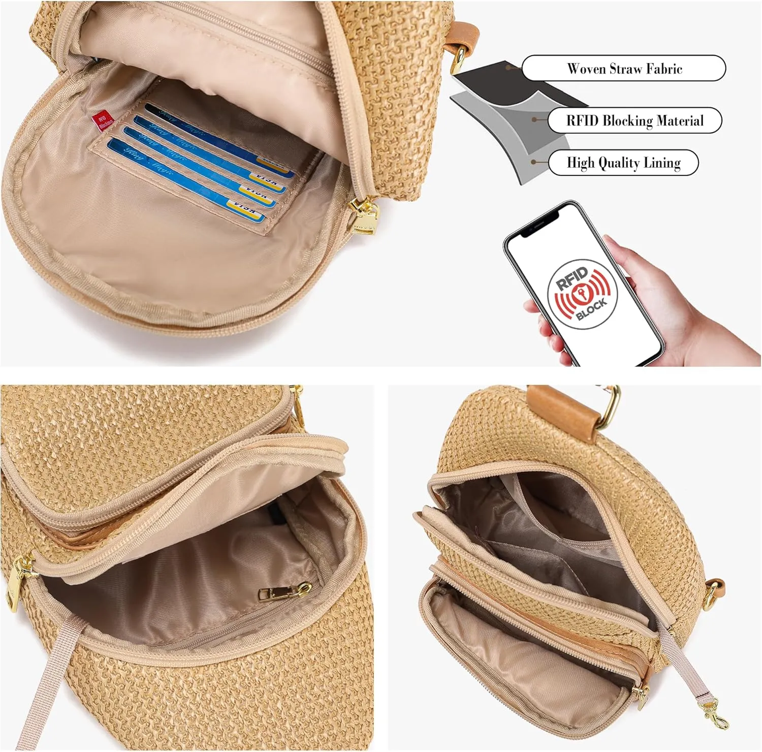 Haytijoe Straw Bag Summer Small Sling Bag Crossbody Bags for Women Beach Bags Fanny Packs