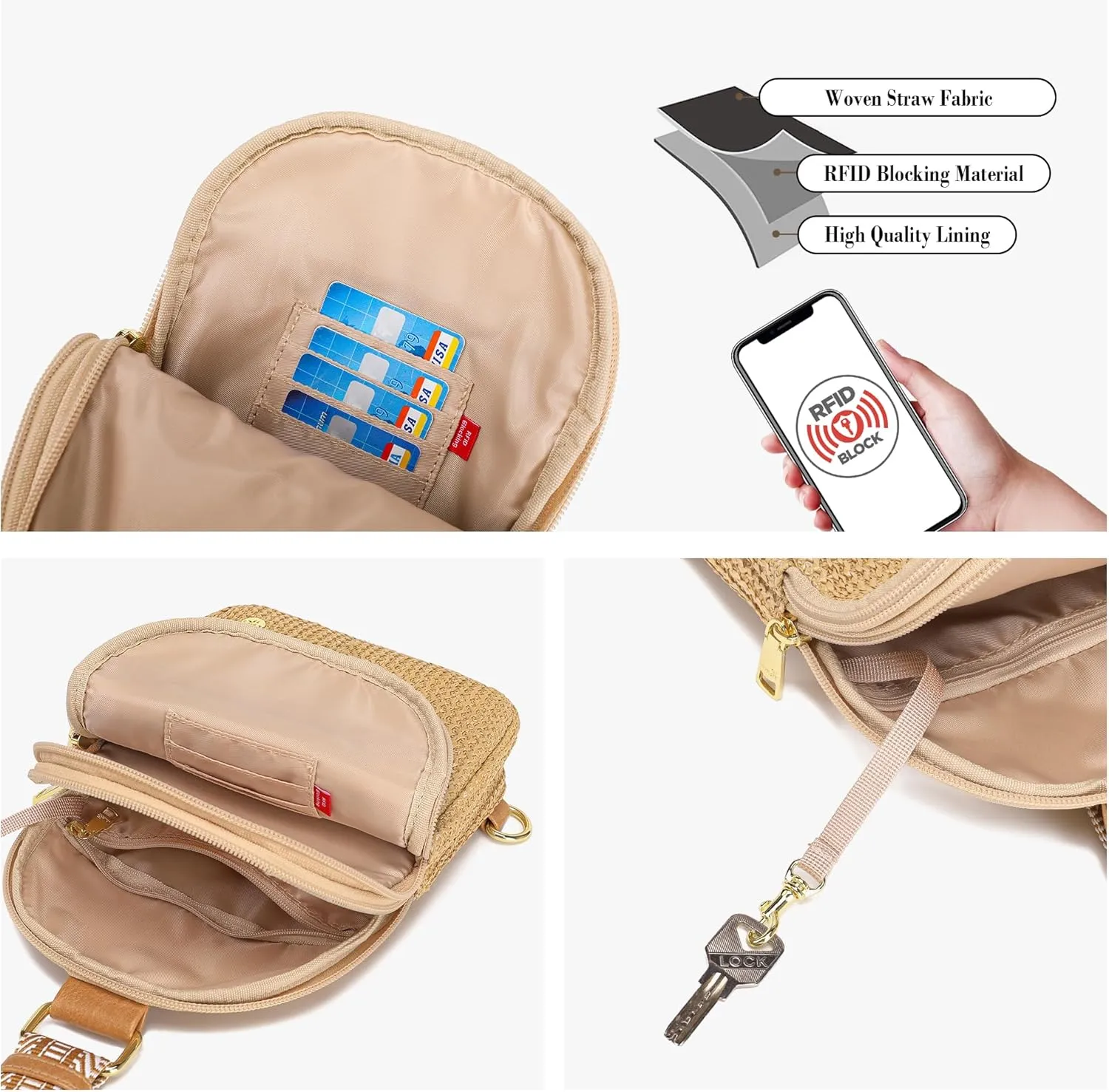 Haytijoe Straw Bag Summer Small Sling Bag Crossbody Bags for Women Beach Bags Fanny Packs