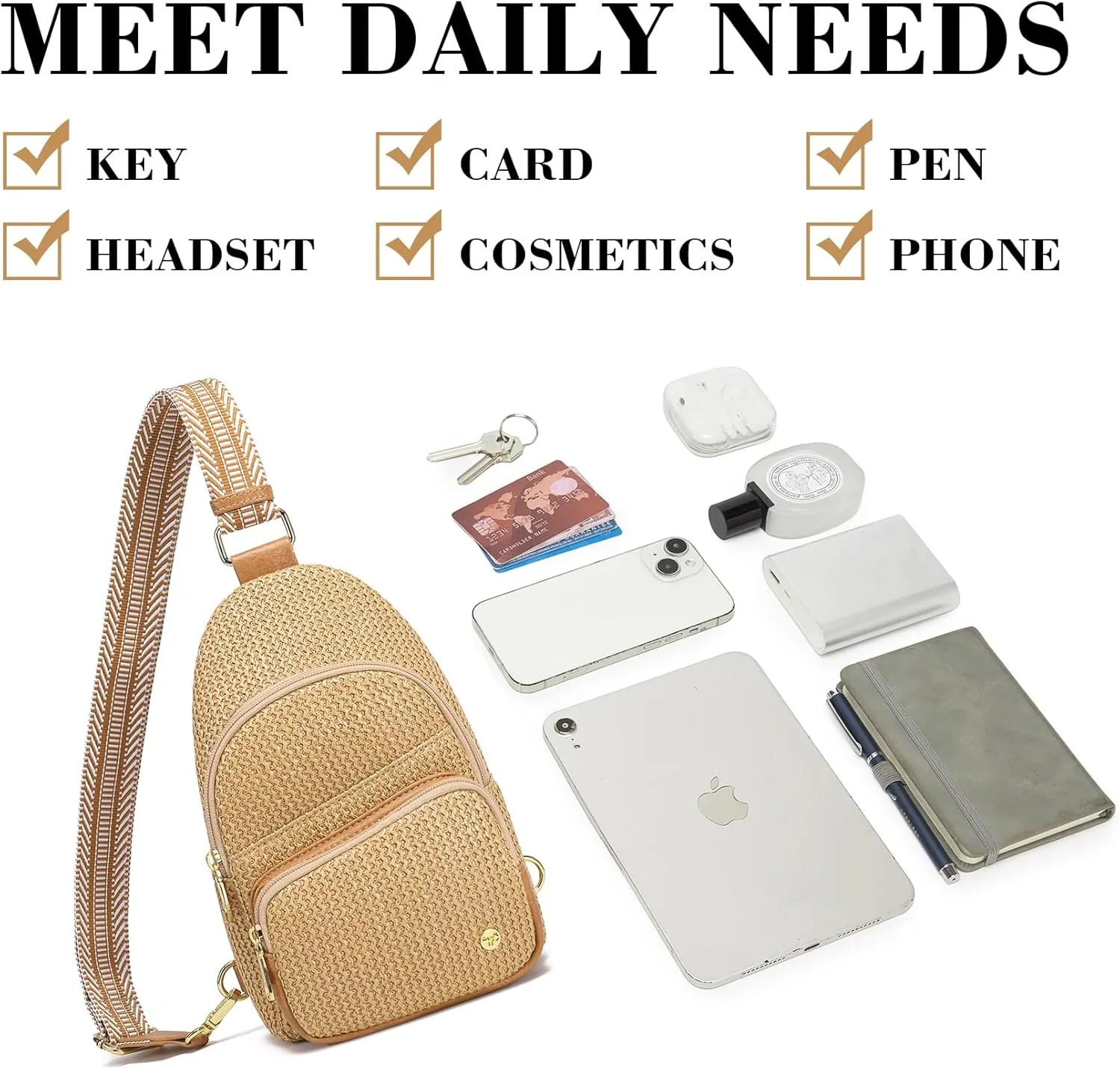 Haytijoe Straw Bag Summer Small Sling Bag Crossbody Bags for Women Beach Bags Fanny Packs