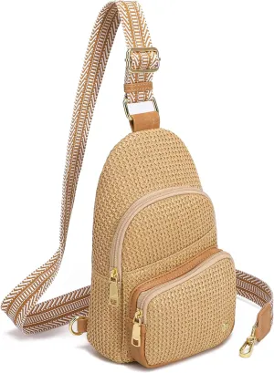 Haytijoe Straw Bag Summer Small Sling Bag Crossbody Bags for Women Beach Bags Fanny Packs