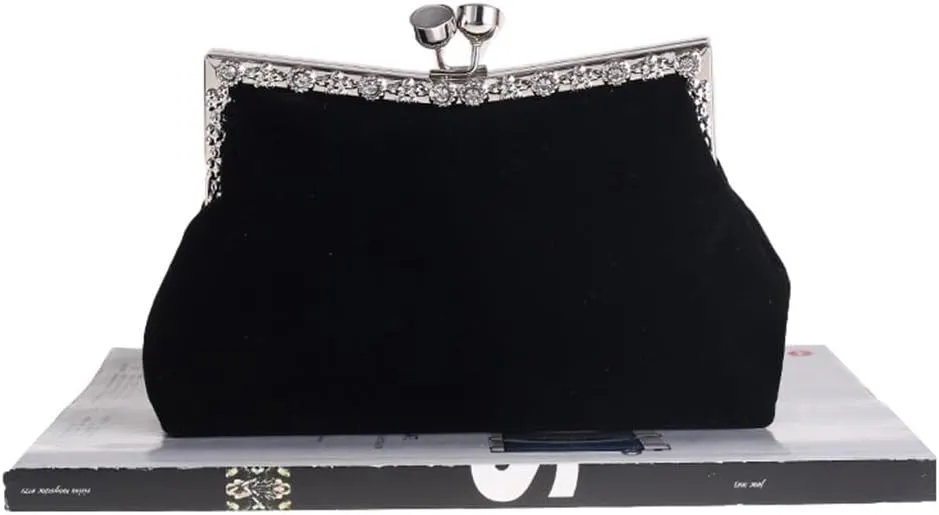 HBJWOV Women's Clutch Evening Bag Single Shoulder Cross Large Red Wedding Velvet Bag