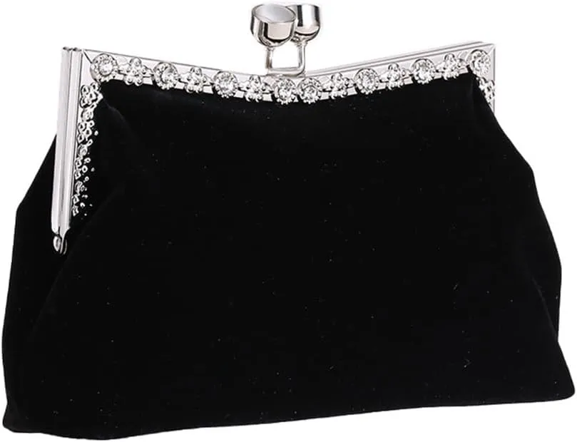 HBJWOV Women's Clutch Evening Bag Single Shoulder Cross Large Red Wedding Velvet Bag