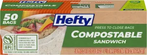 Hefty® Compostable Press-To-Close​ Sandwich 50 Count