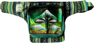 Hemp Fanny Pack Money Belt Bag Made from Pure & Natural Organic Hemp Fabric | Uniquely Handwoven in Nepal | Unisex Bohemian Travel Bag - Handmade In Everest Country Nepal
