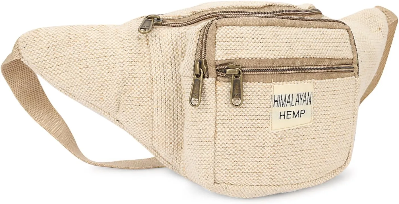 Hemp Fanny Pack,Adjustable Waist and Multiple Pockets,Waist Bag & for all purpose (Multi-1)