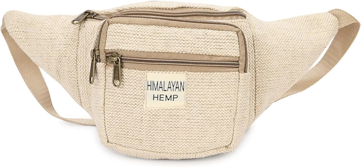 Hemp Fanny Pack,Adjustable Waist and Multiple Pockets,Waist Bag & for all purpose (Multi-1)
