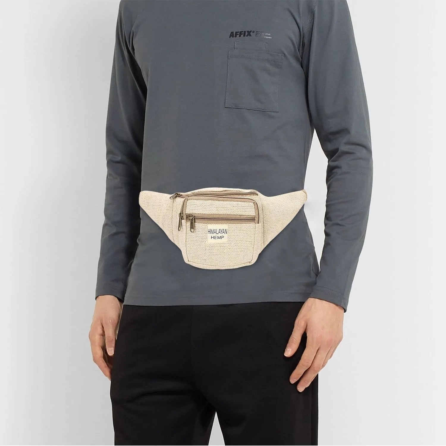 Hemp Fanny Pack,Adjustable Waist and Multiple Pockets,Waist Bag & for all purpose (Multi-1)