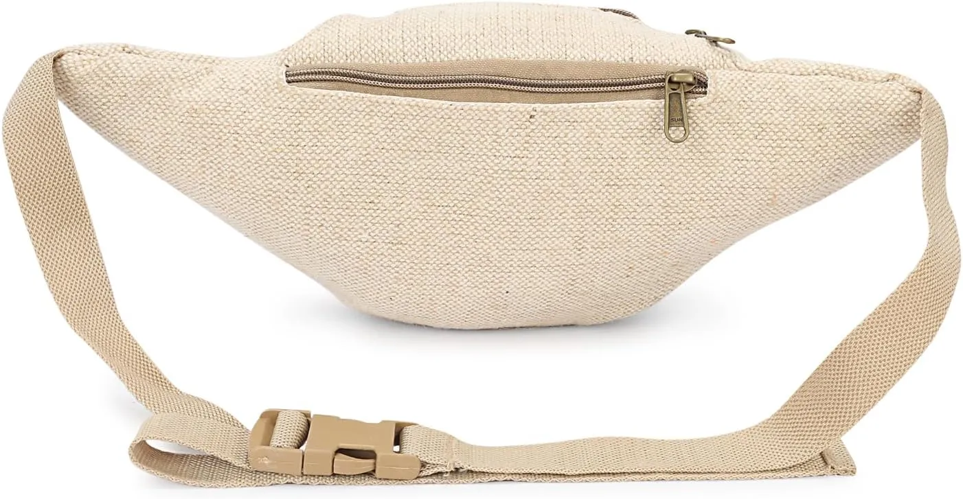 Hemp Fanny Pack,Adjustable Waist and Multiple Pockets,Waist Bag & for all purpose (Multi-1)