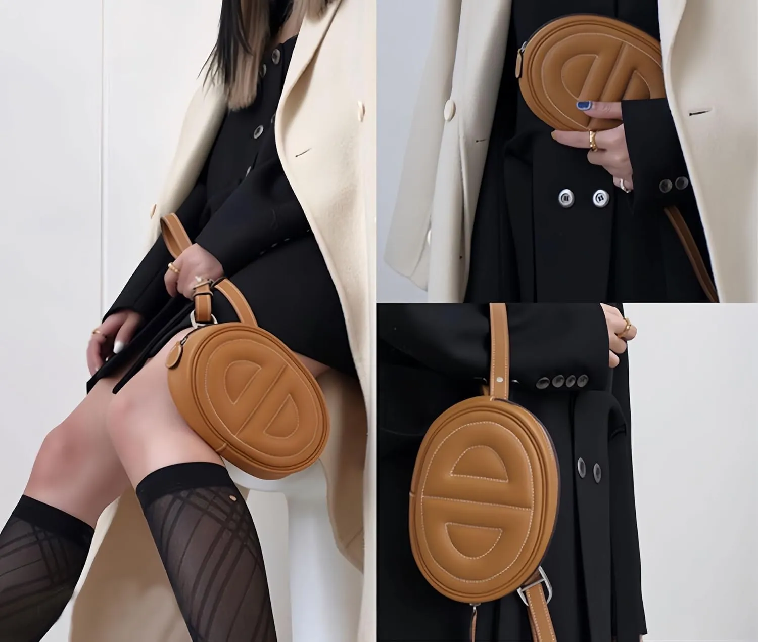 Her crossbody bag, Leather fanny pack for women,Fashion Brown crossbody, Popular exquisite waterproof bag for women.