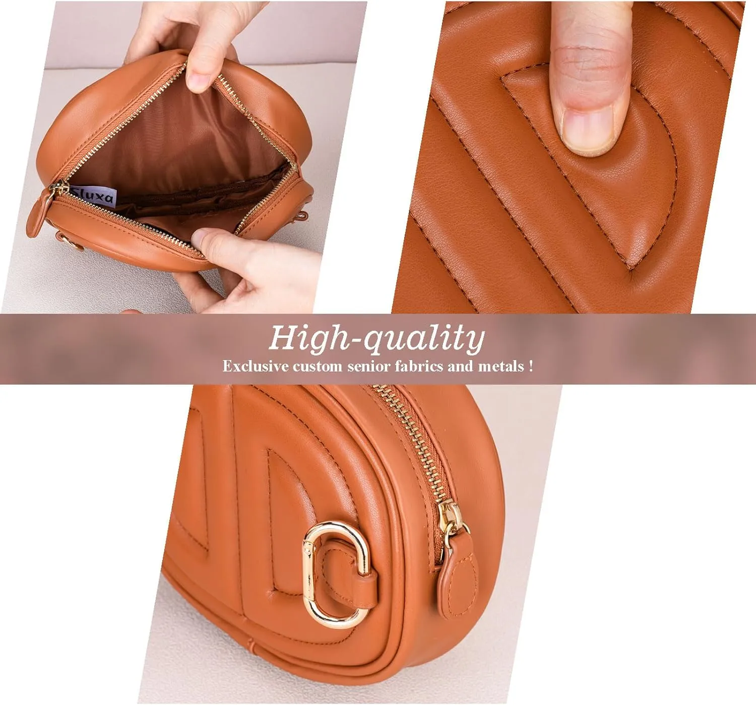 Her crossbody bag, Leather fanny pack for women,Fashion Brown crossbody, Popular exquisite waterproof bag for women.